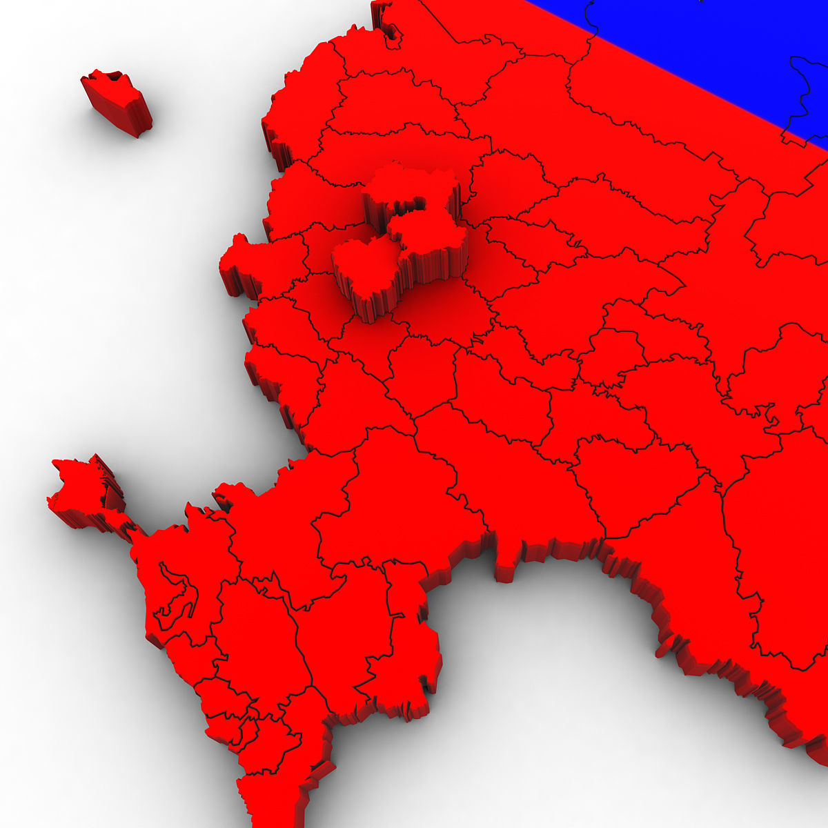 3d Political Map of Russia 3D model_4