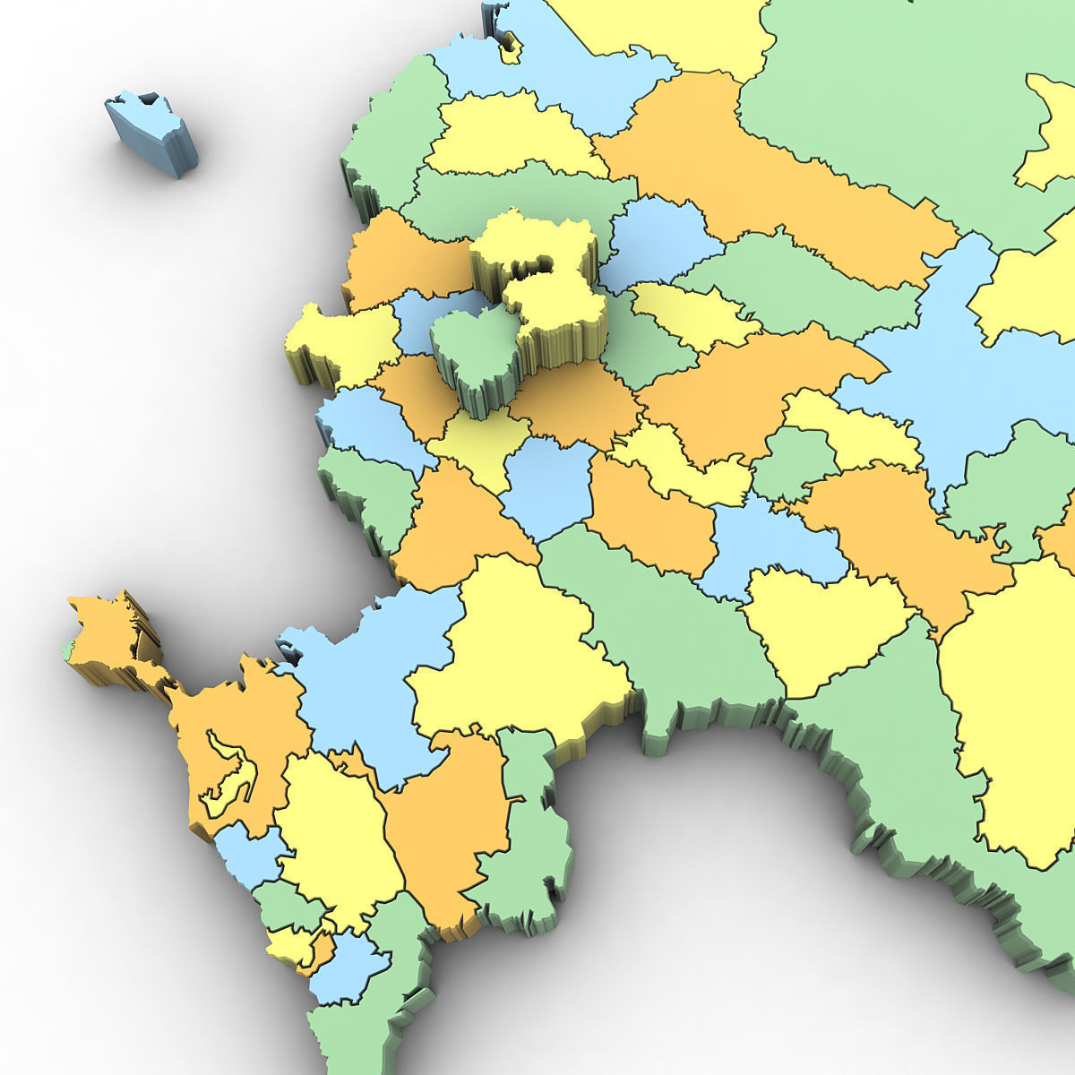 3d Political Map of Russia 3D model_5