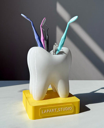  tooth-shaped organizer 3D print model