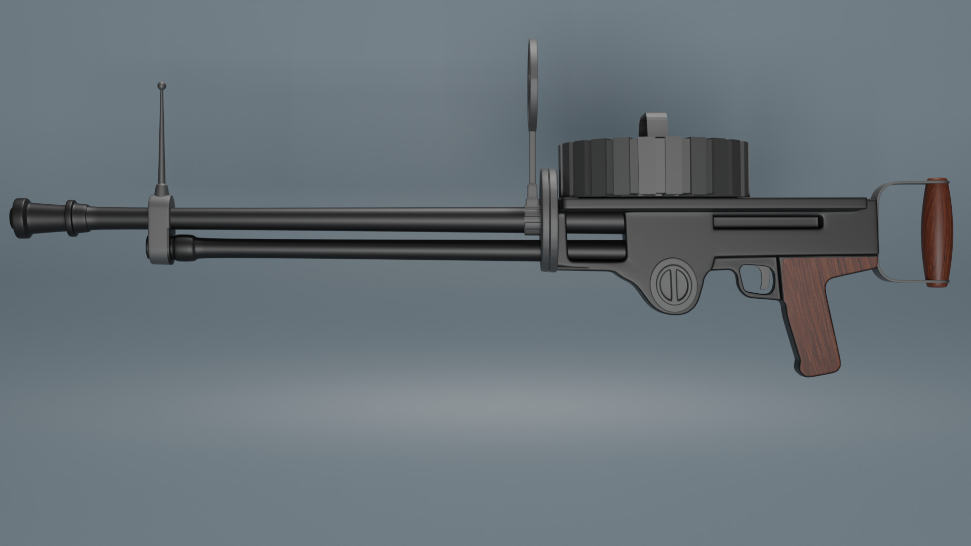 Lewis gun 3D model_2