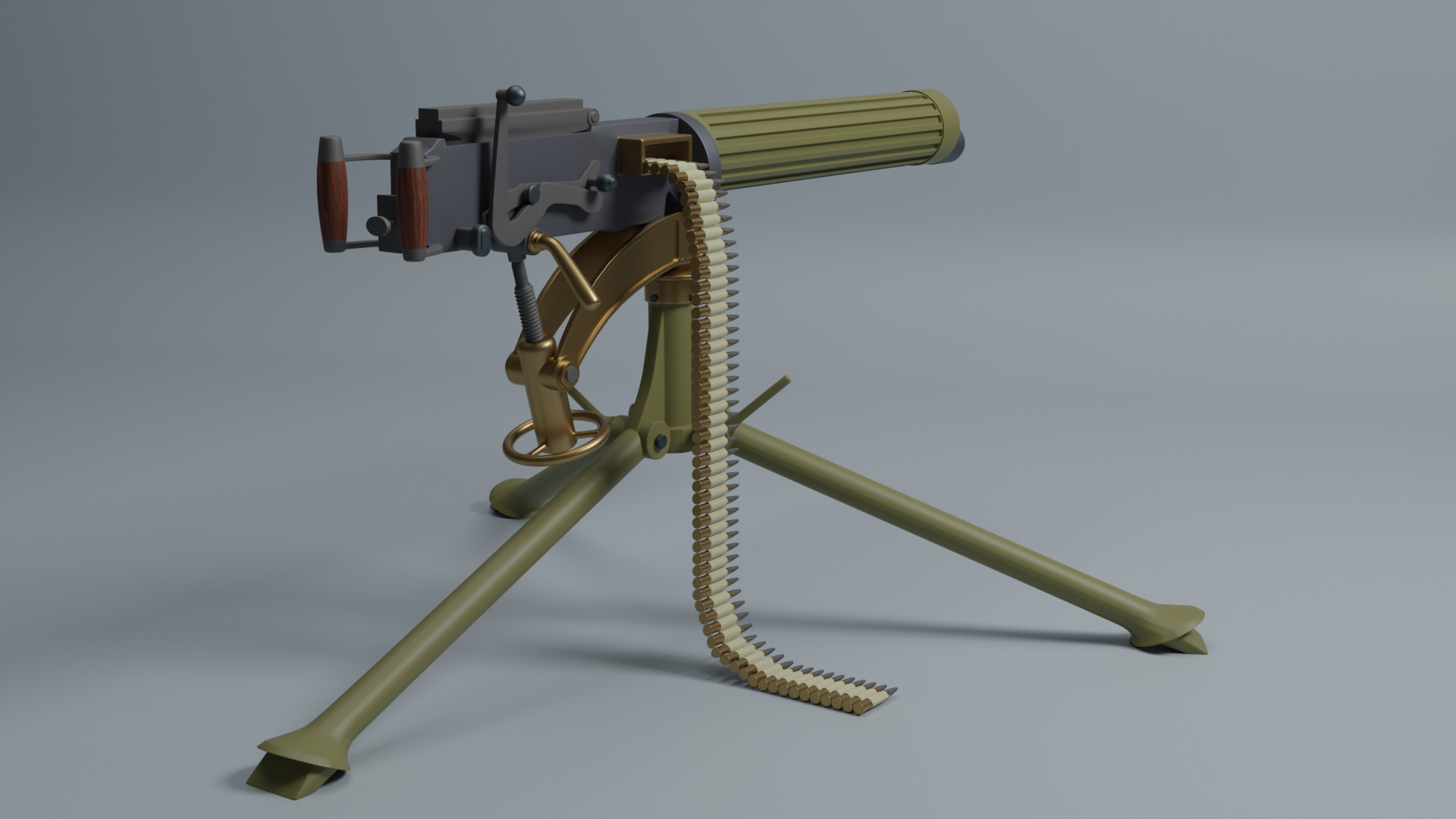 Vickers machine gun 3D model_4
