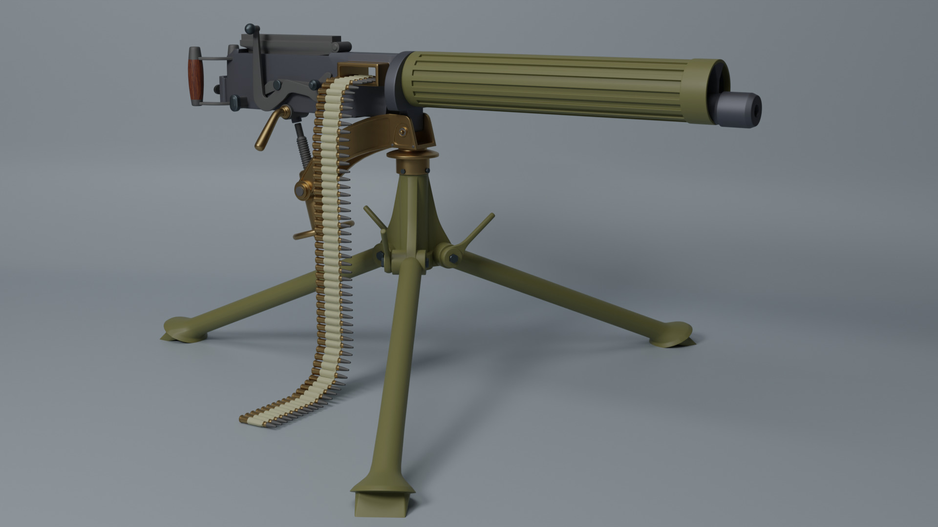 Vickers machine gun 3D model_1