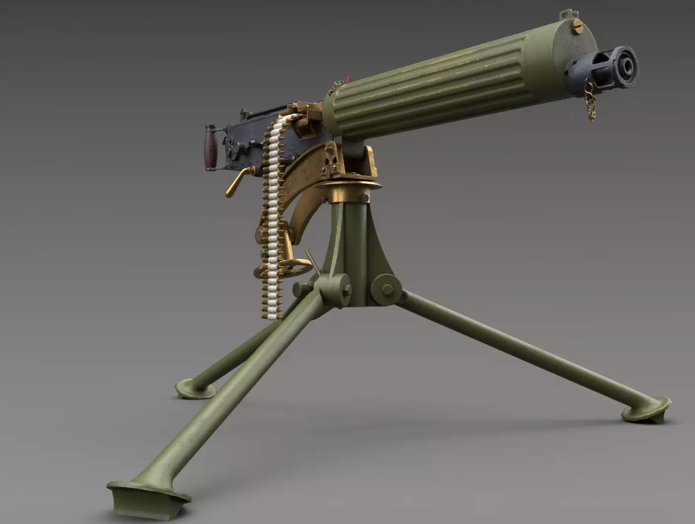 Vickers machine gun 3D model_0