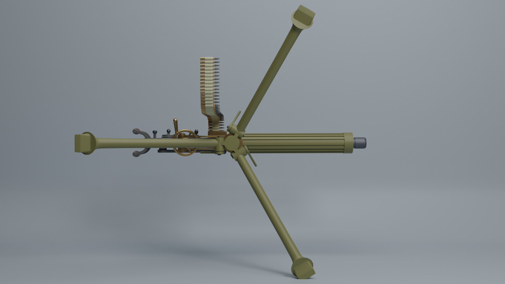 Vickers machine gun 3D model_12