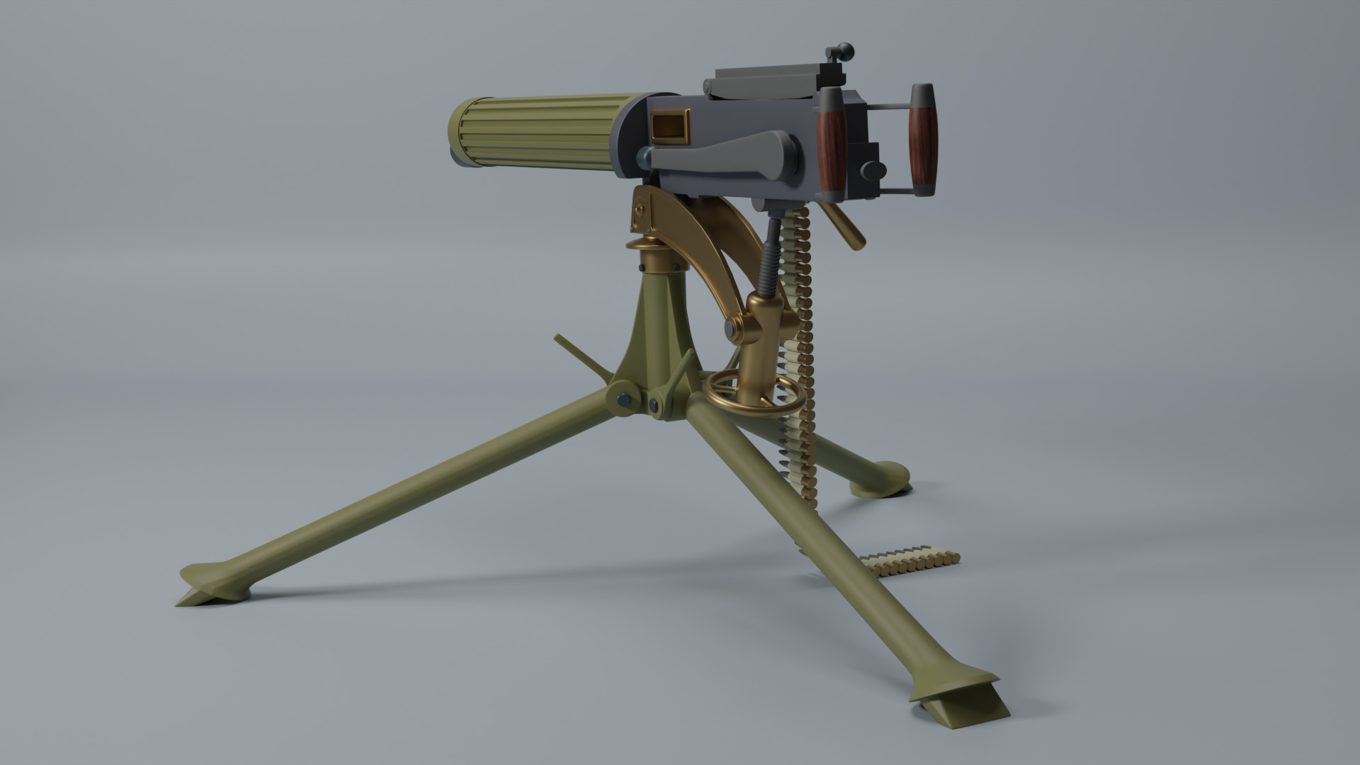 Vickers machine gun 3D model_5