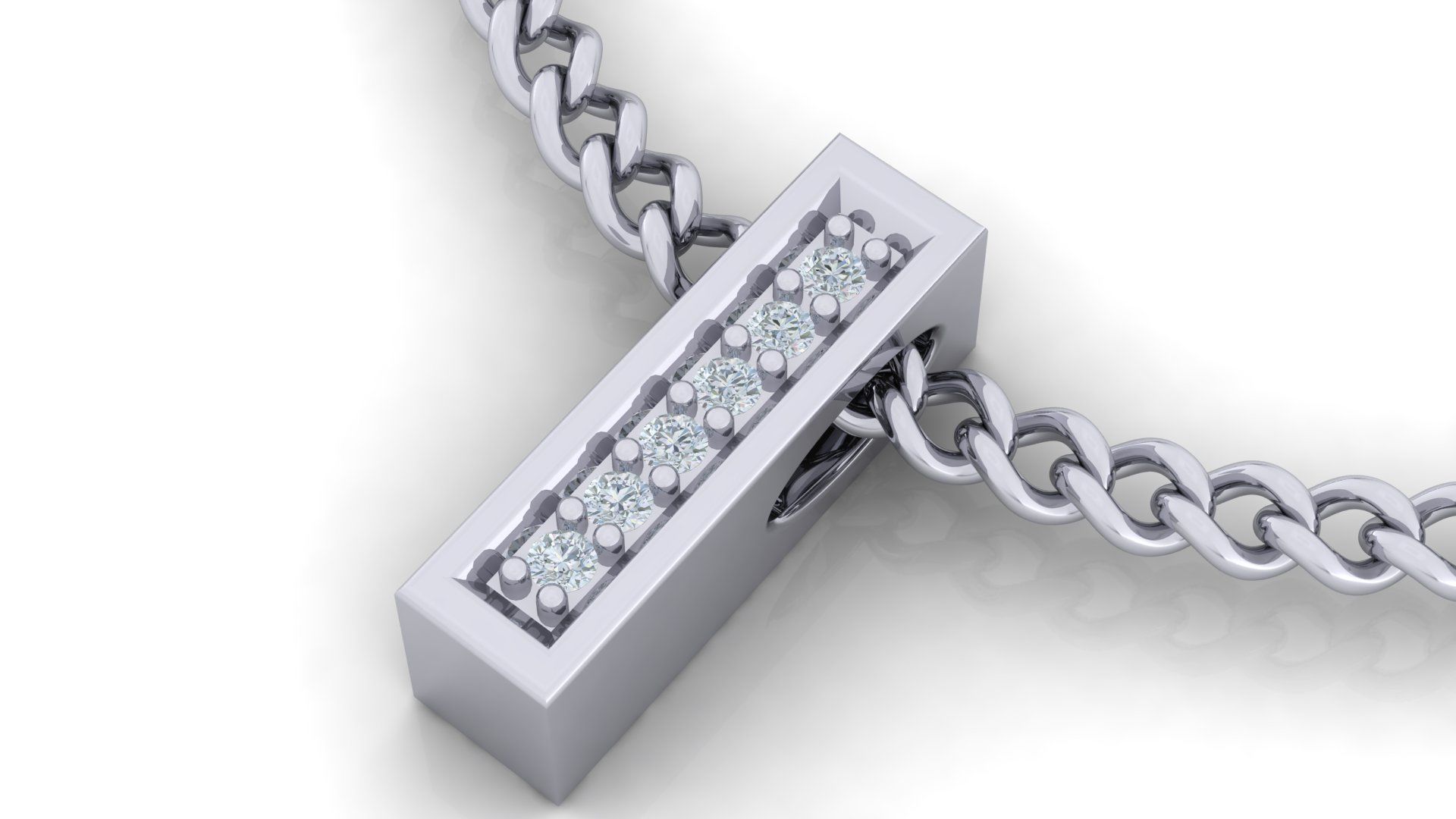 Initial Letter Pendant I 3D print model_2