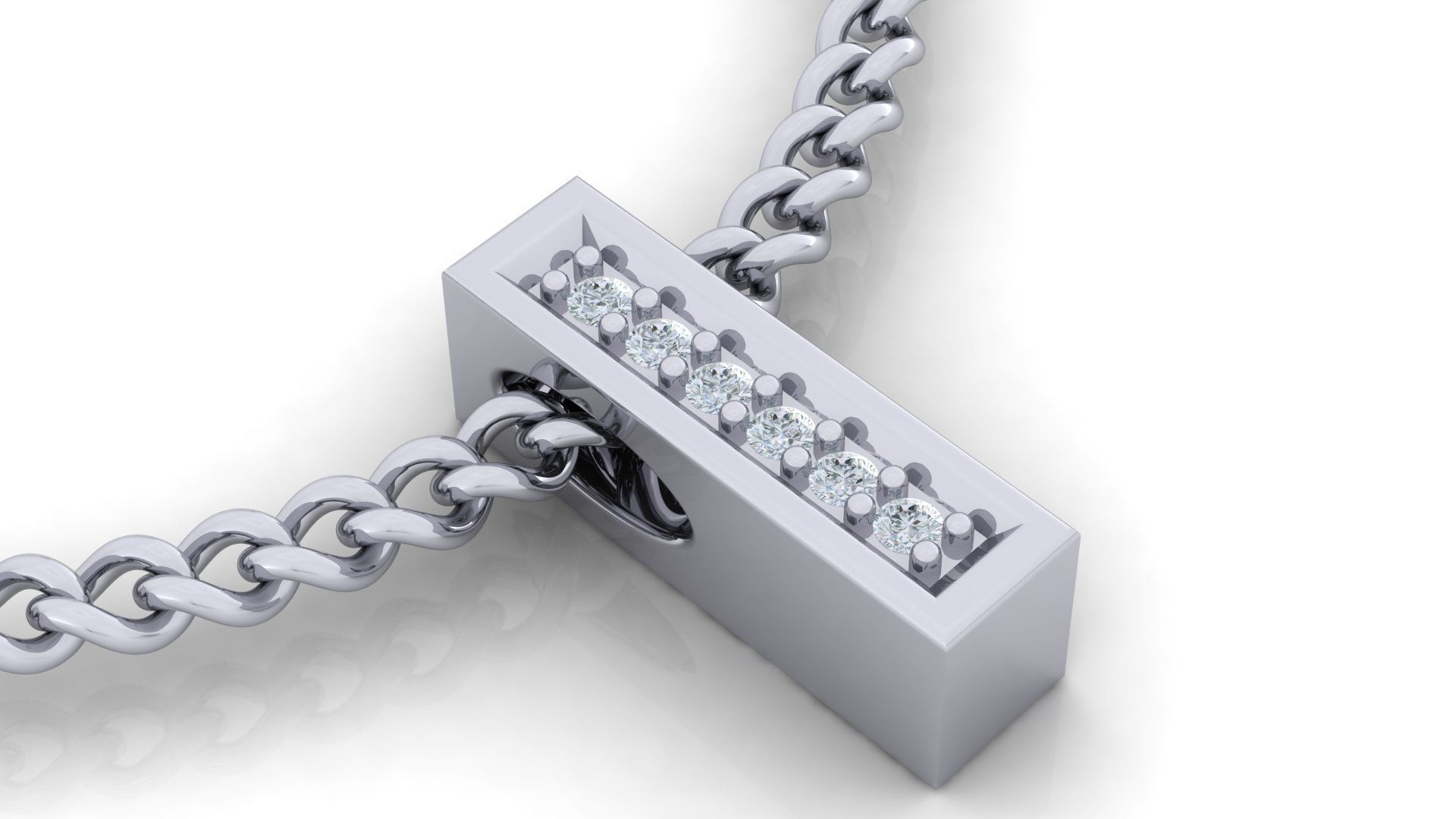 Initial Letter Pendant I 3D print model_1