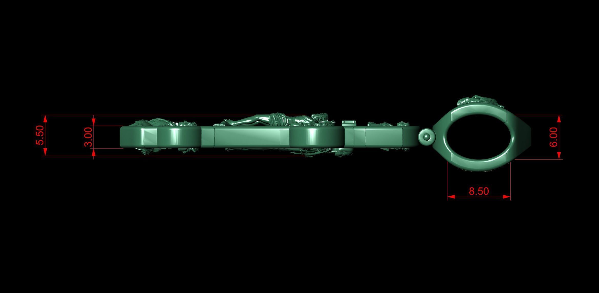 Intercession Pokrov Jesus Christ Panteleimon the Healer Cross 3D print model_11