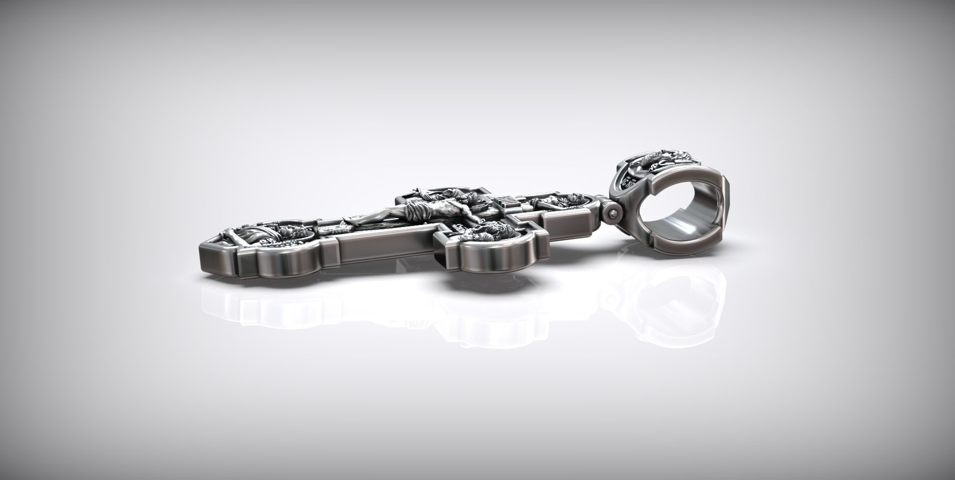 Intercession Pokrov Jesus Christ Panteleimon the Healer Cross 3D print model_2