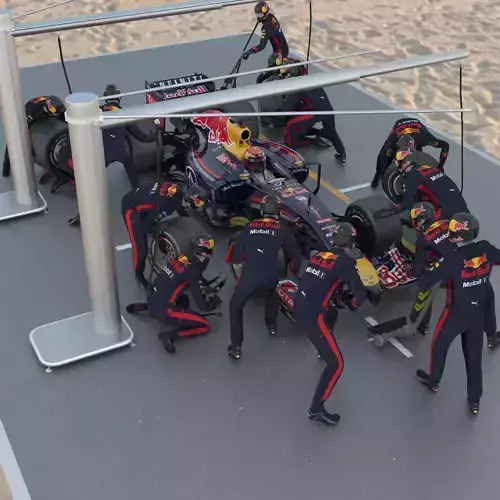 Pit stop in Formula 1 3D model