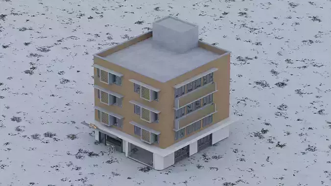 Commercial-residential building 3D model