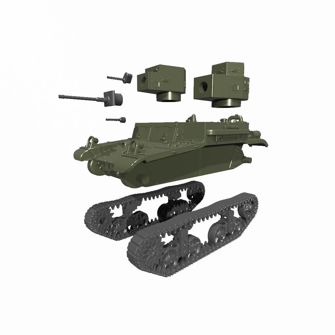 M2A3 Light Tank 3D print model_4