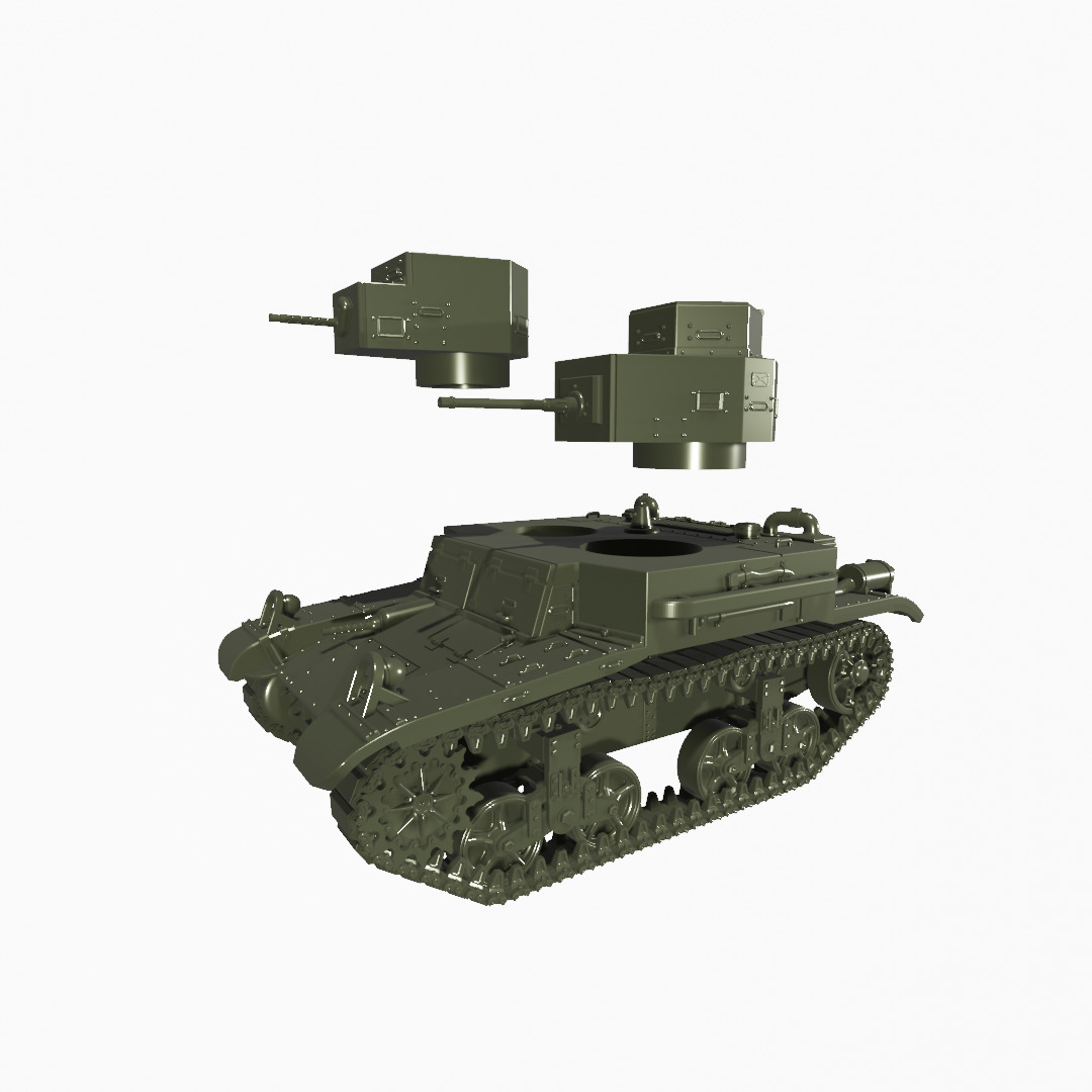 M2A3 Light Tank 3D print model_3