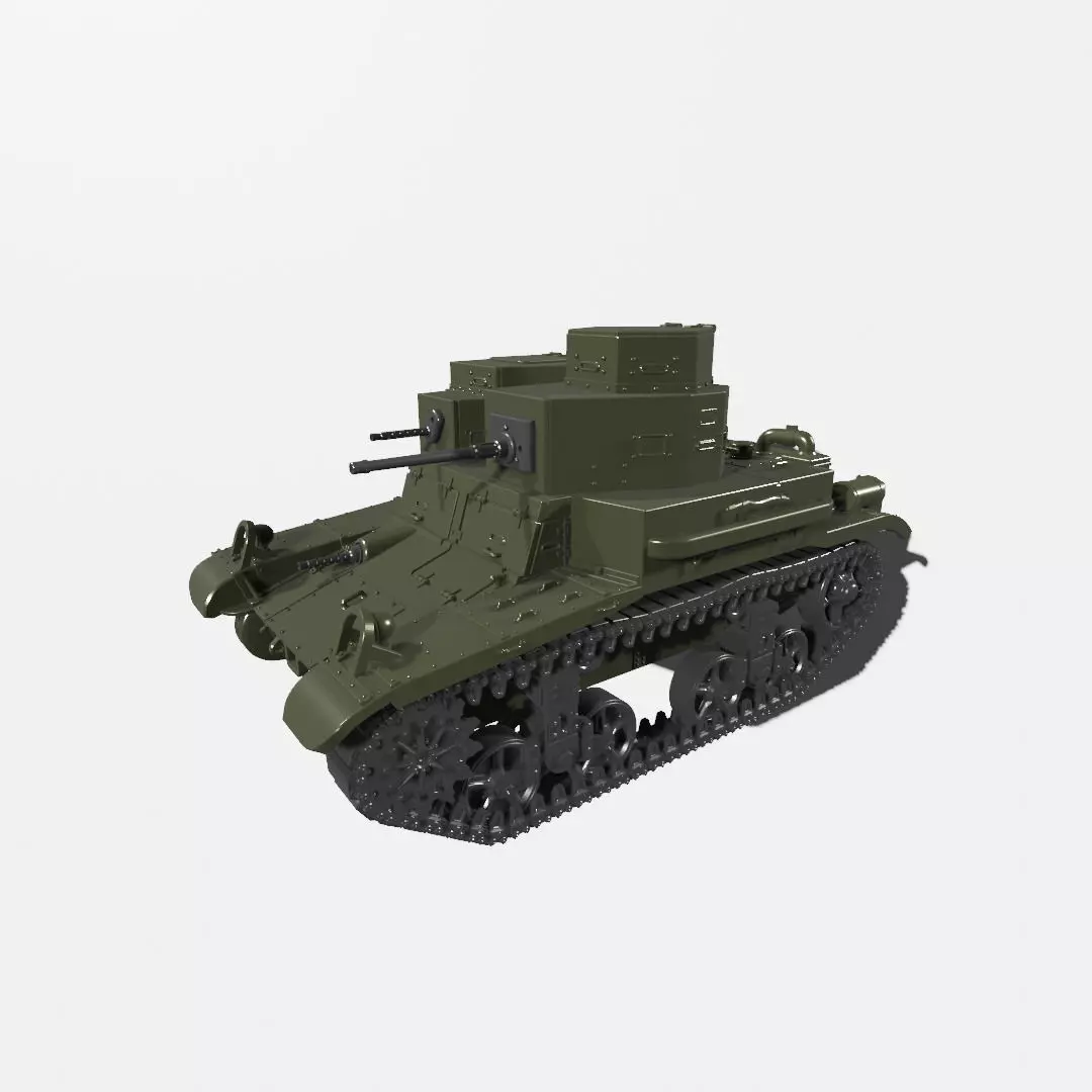 M2A3 Light Tank 3D print model_0
