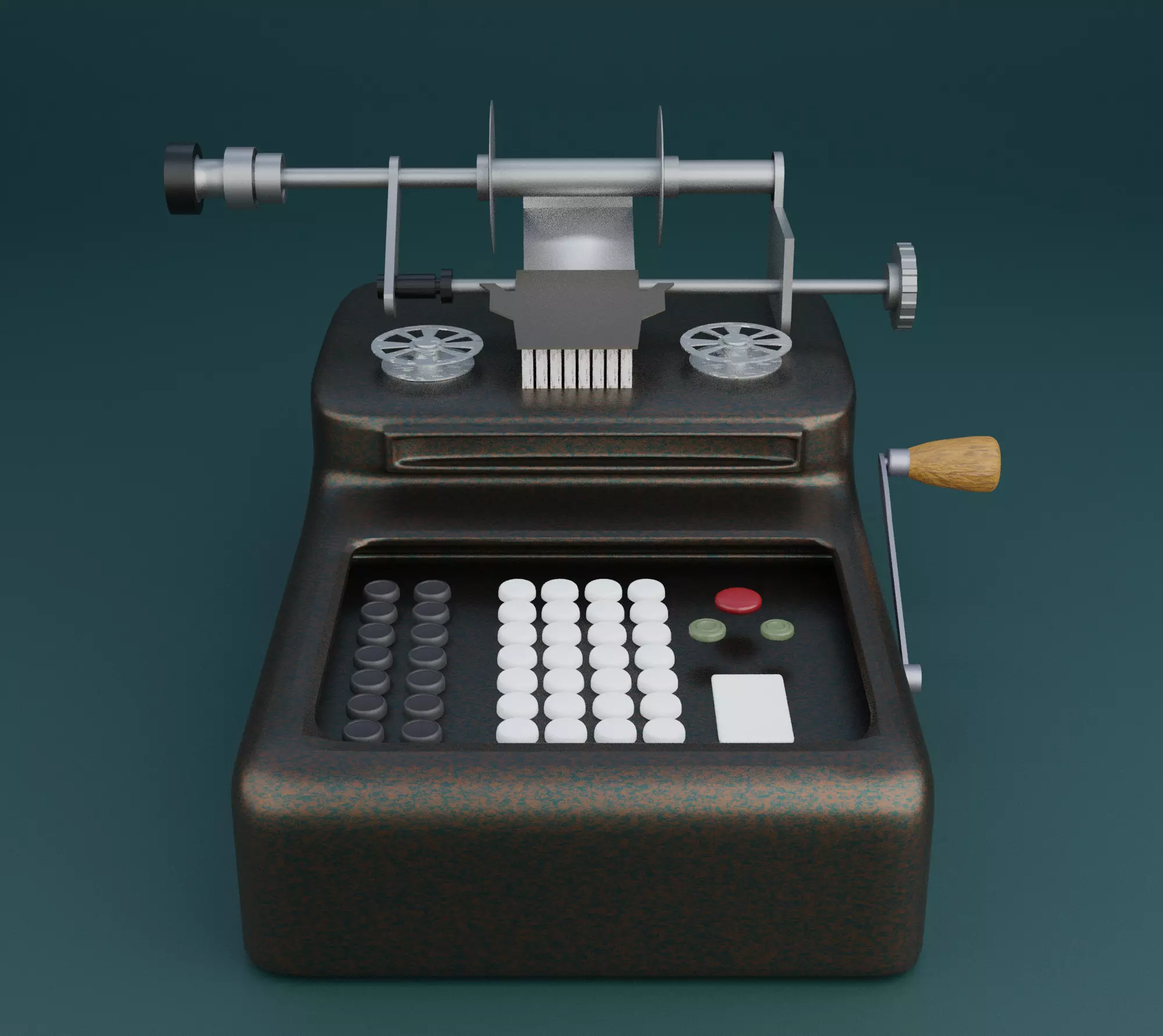 Rusty Metal cash registet - Realistic  Low-poly 3D model_0