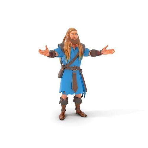 Viking Warrior Rigged and Animated D Character Model Low-poly 3D model