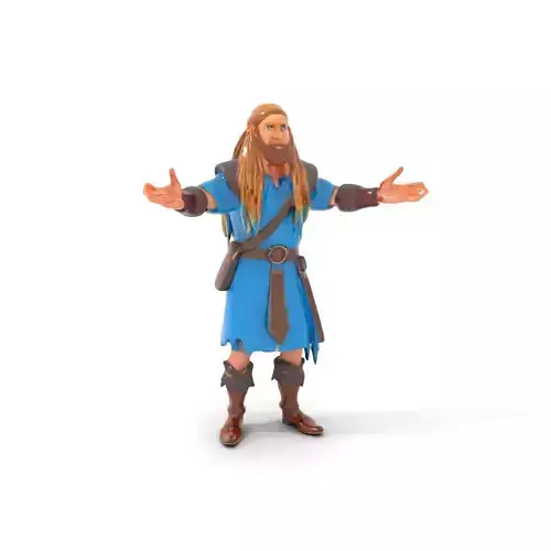 Viking Warrior Rigged and Animated D Character Model