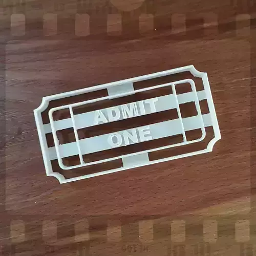 Admit 1 ticket cookie cutter 3D print model