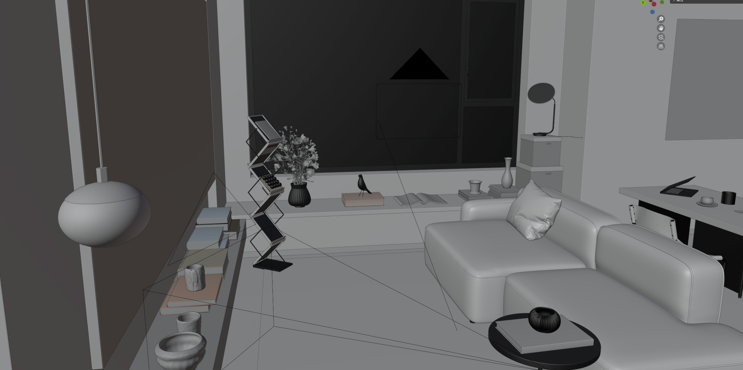 Modern livingroom 3D model_7