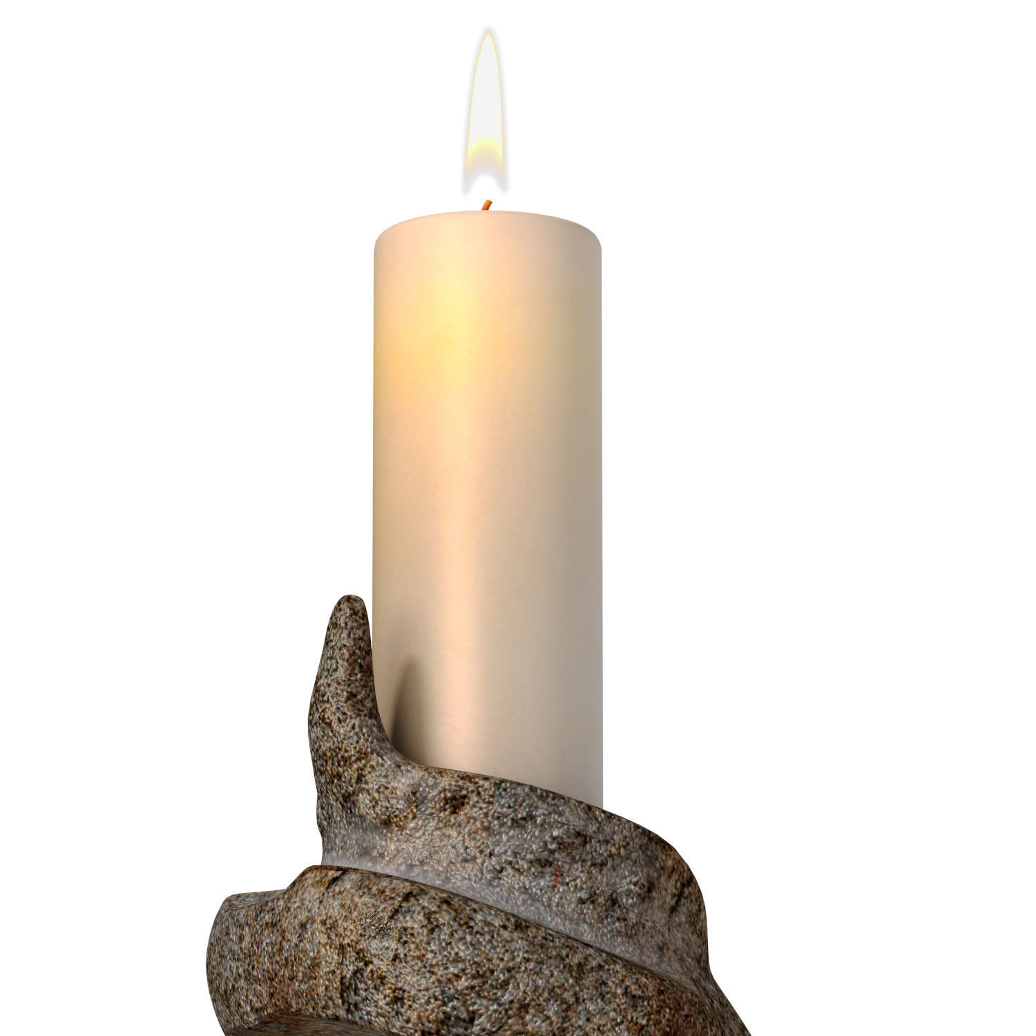 Stone candlestick in the Loft style form of an octopus tentacle 3D model_2
