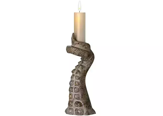 Stone candlestick in the Loft style form of an octopus tentacle 3D model