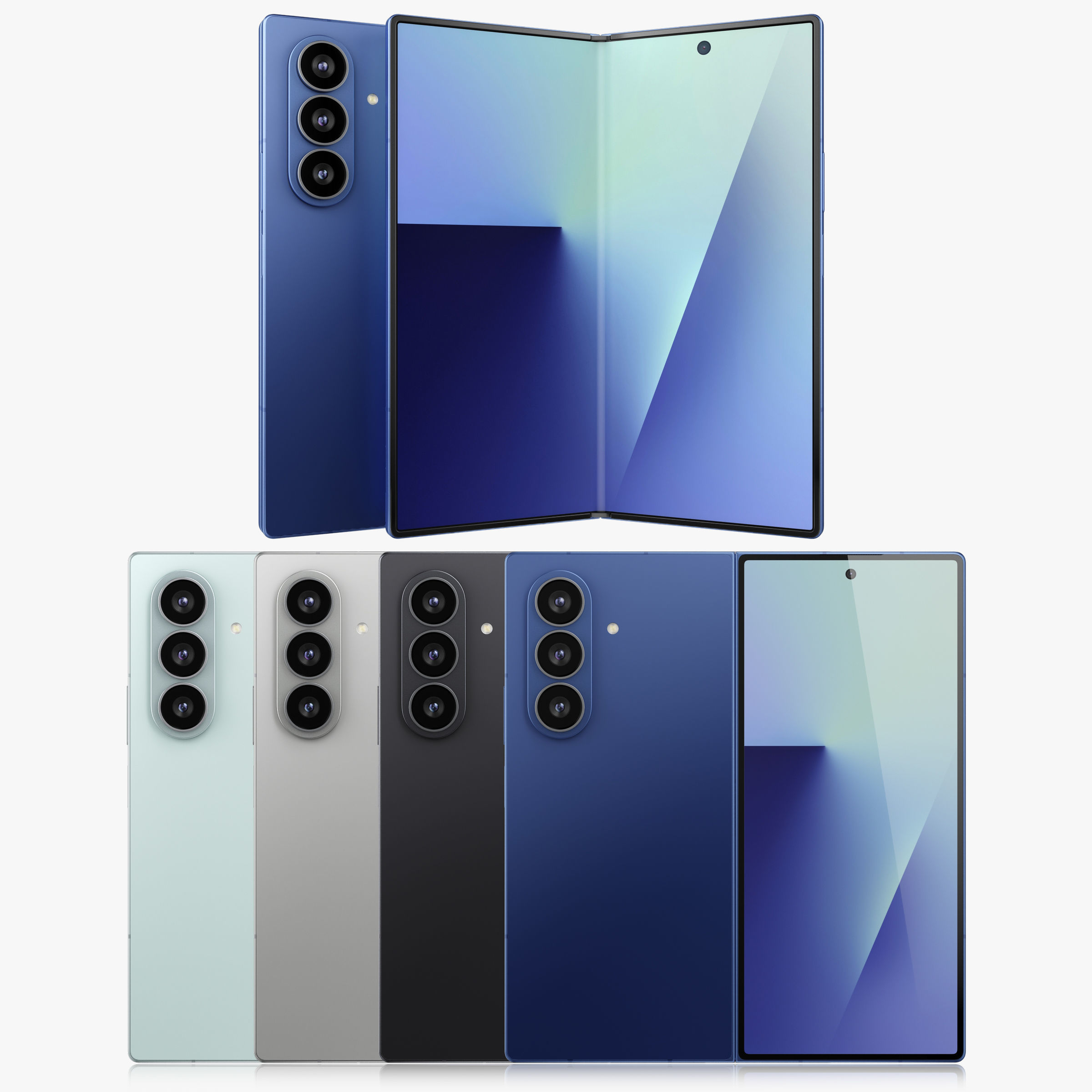 Samsung Galaxy Z Fold 7 All colors 3D model_1