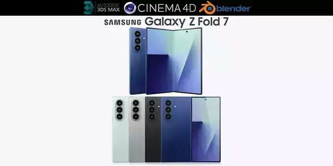 Samsung Galaxy Z Fold 7 All colors 3D model