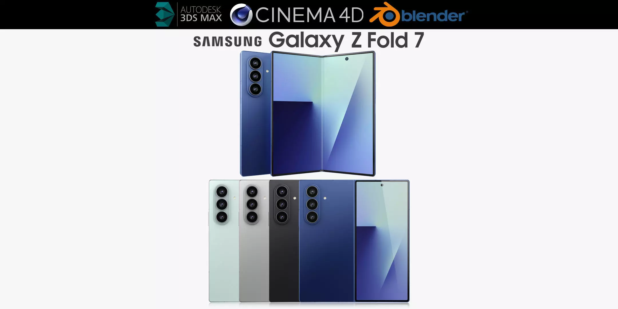 Samsung Galaxy Z Fold 7 All colors 3D model_0