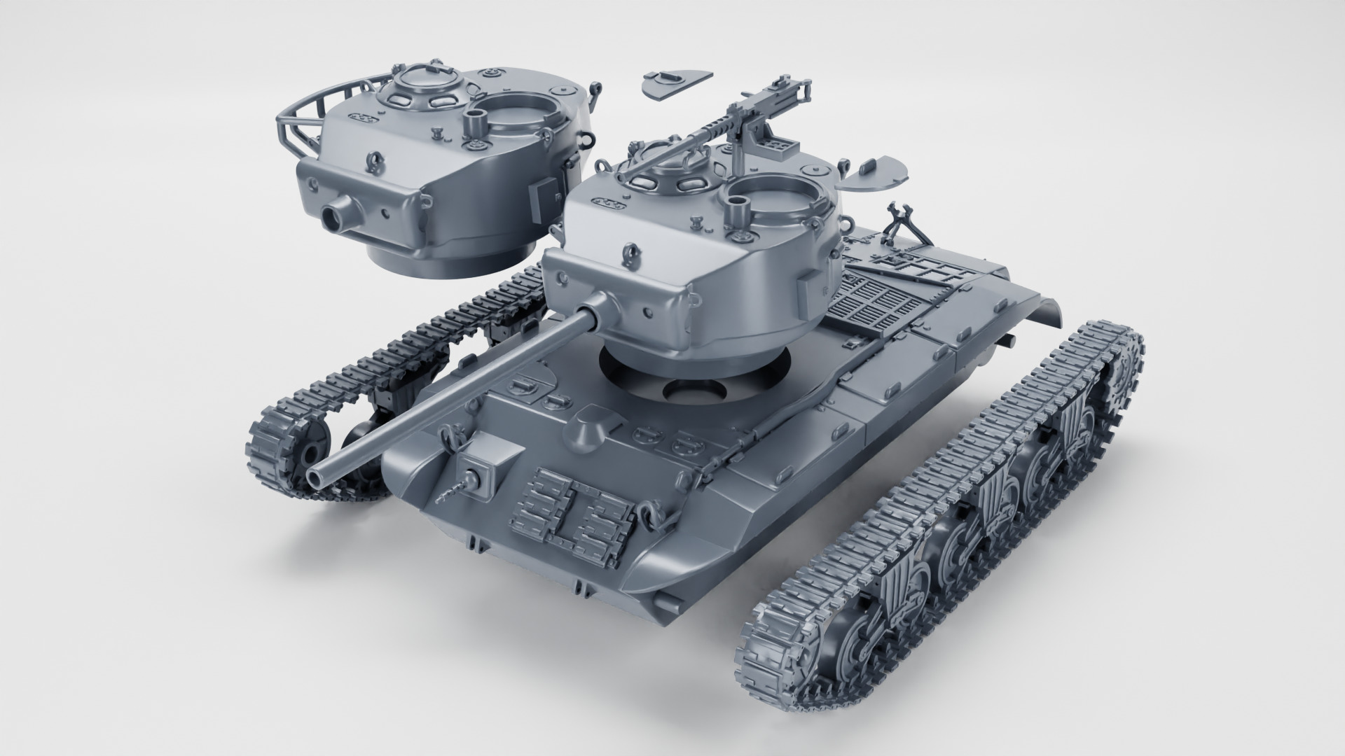 T23 Medium Tank 3D print model_4