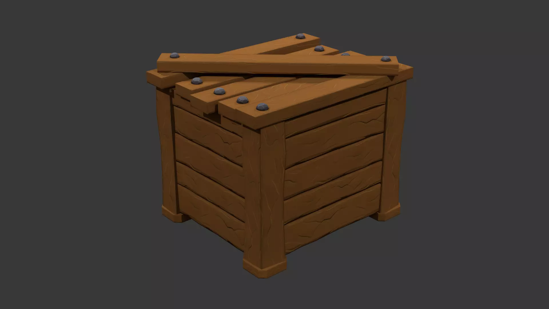 Stylized Wooden Crate Free low-poly 3D model