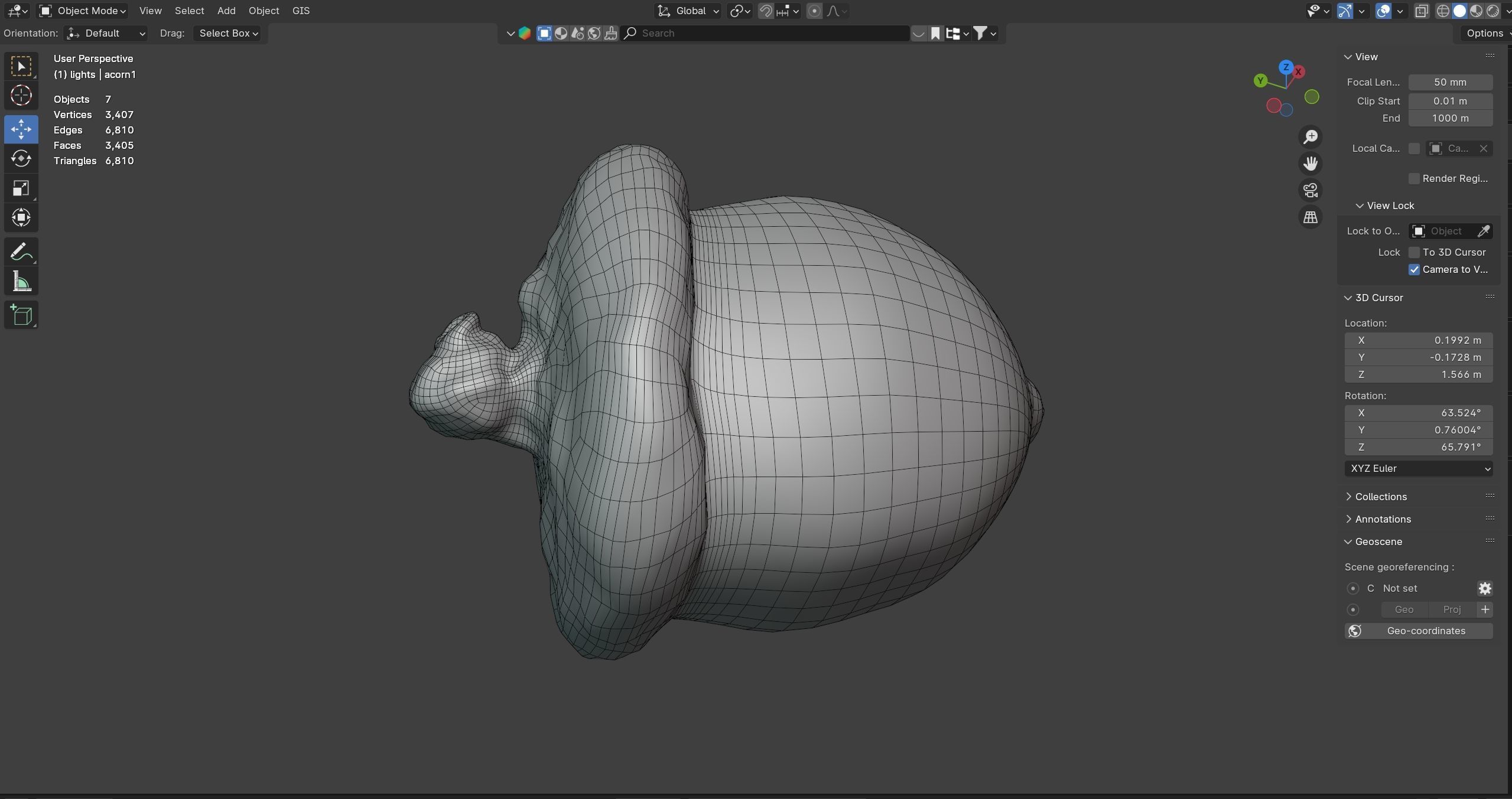 Acorn  Low-poly 3D model_8