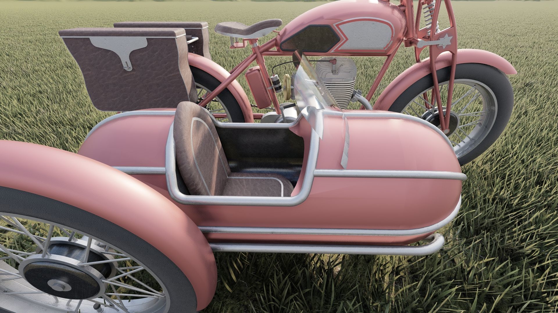 1930S Moped with basket 3D model_18