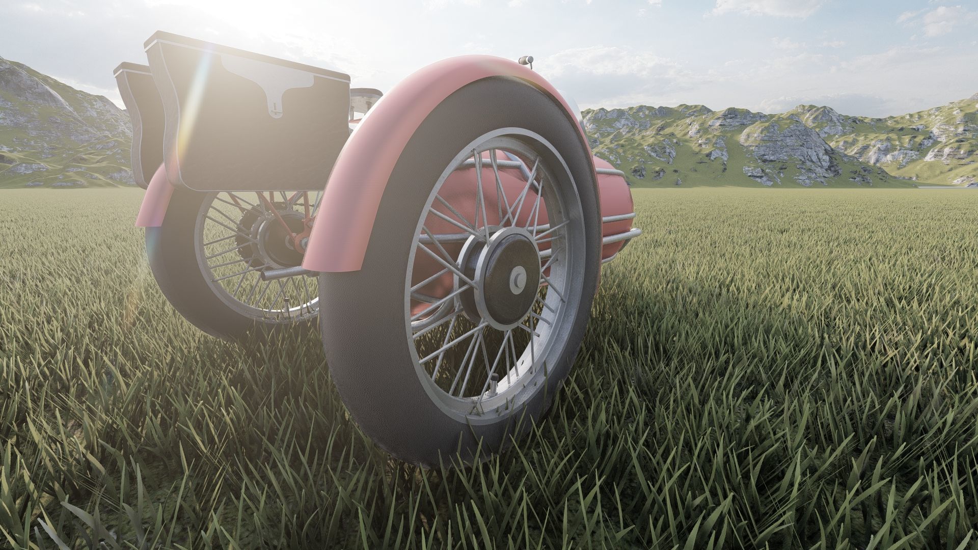 1930S Moped with basket 3D model_15