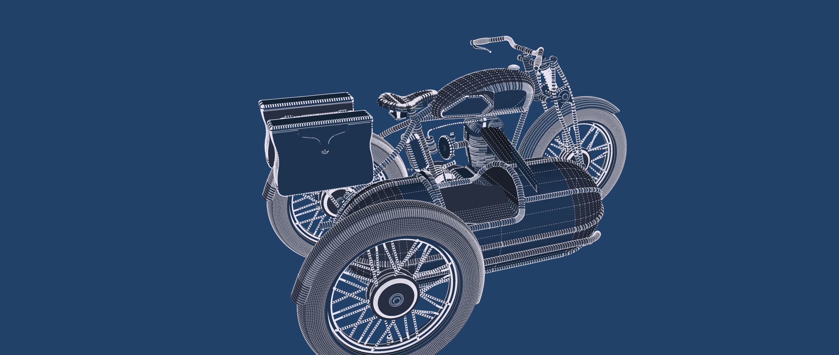 1930S Moped with basket 3D model_44