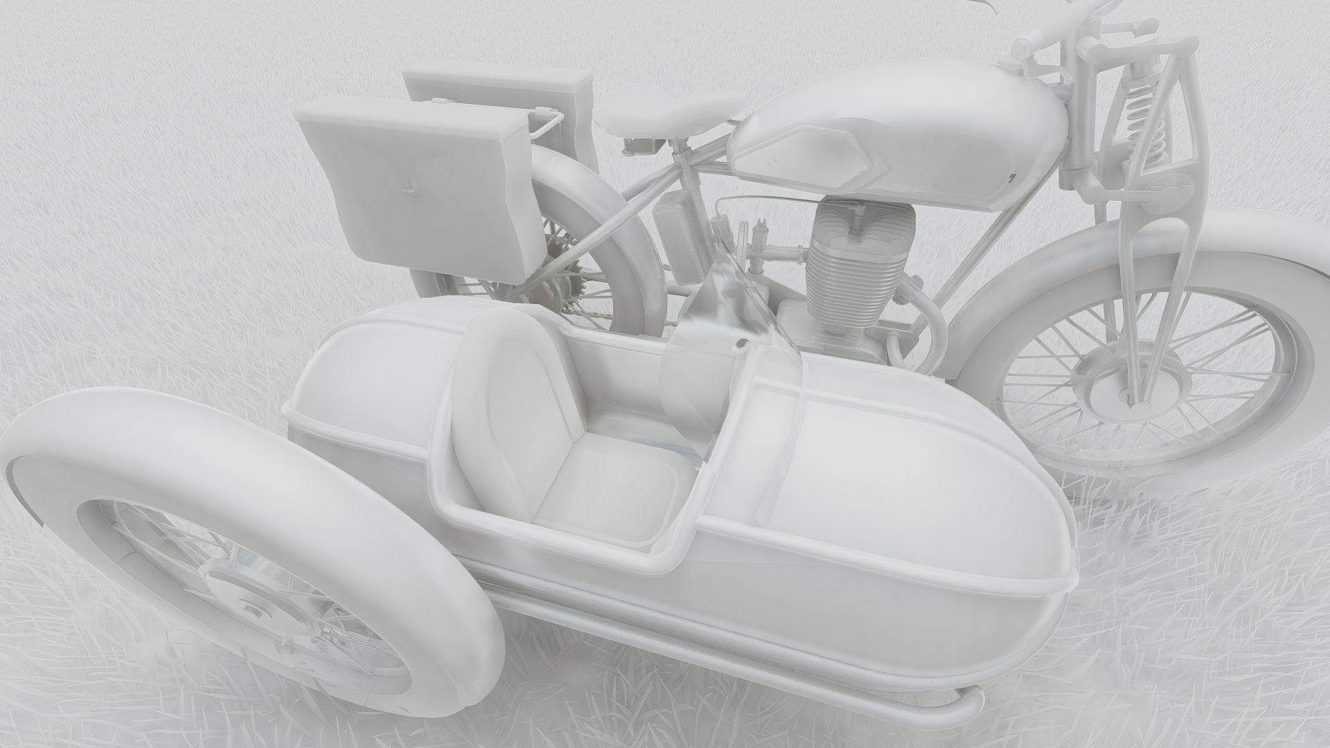 1930S Moped with basket 3D model_32