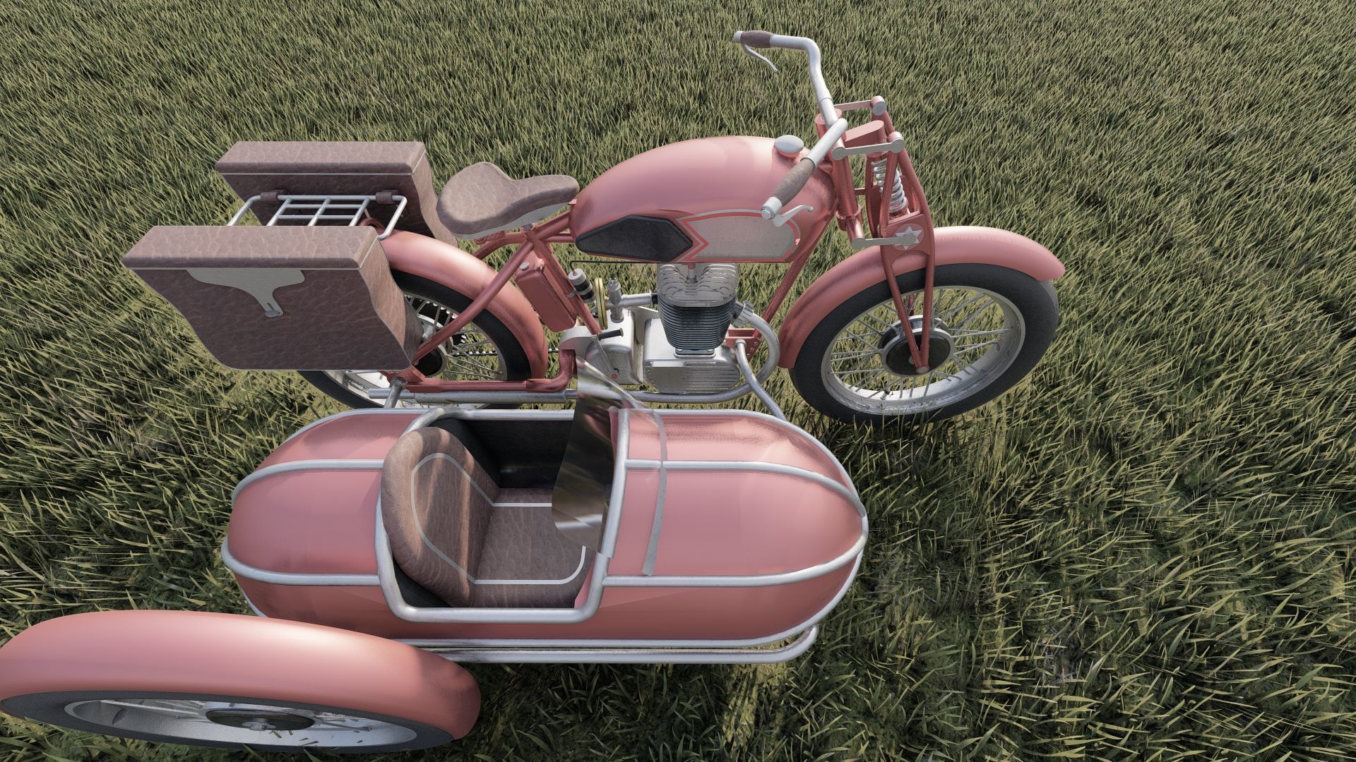 1930S Moped with basket 3D model_19