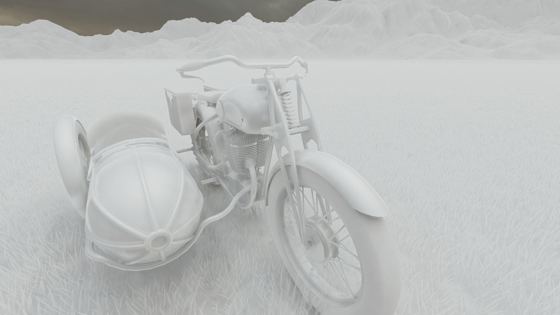 1930S Moped with basket 3D model_38