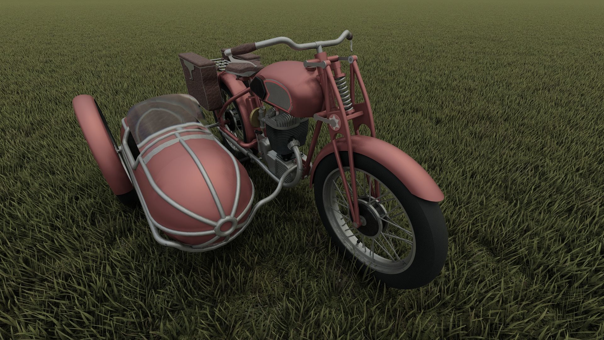 1930S Moped with basket 3D model_30