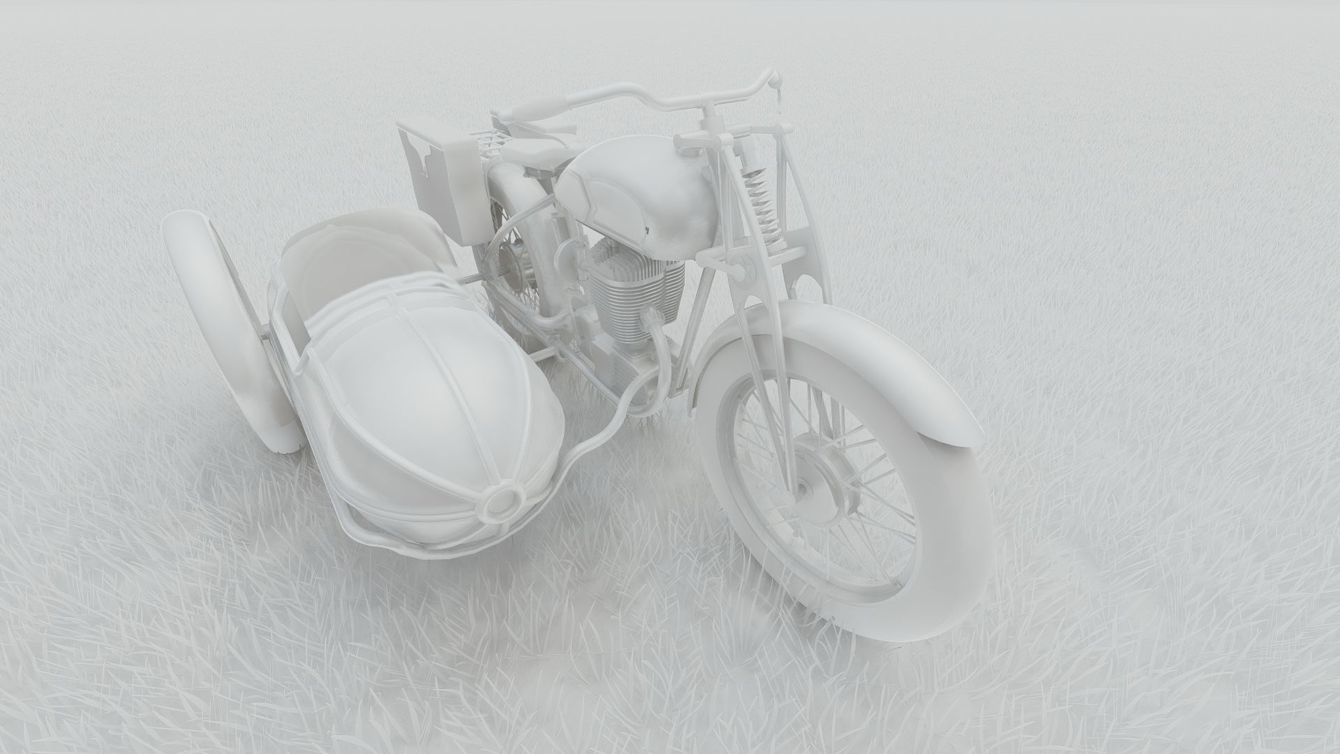 1930S Moped with basket 3D model_31