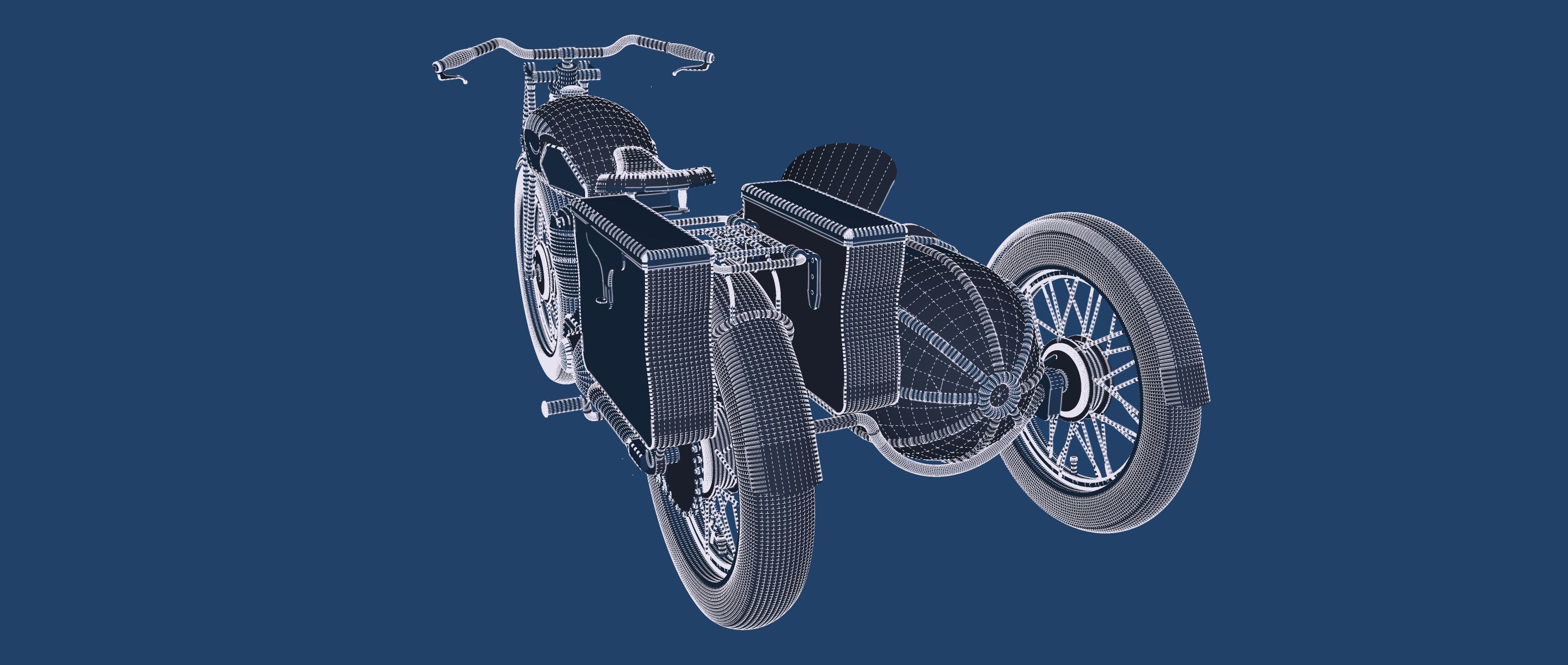 1930S Moped with basket 3D model_43