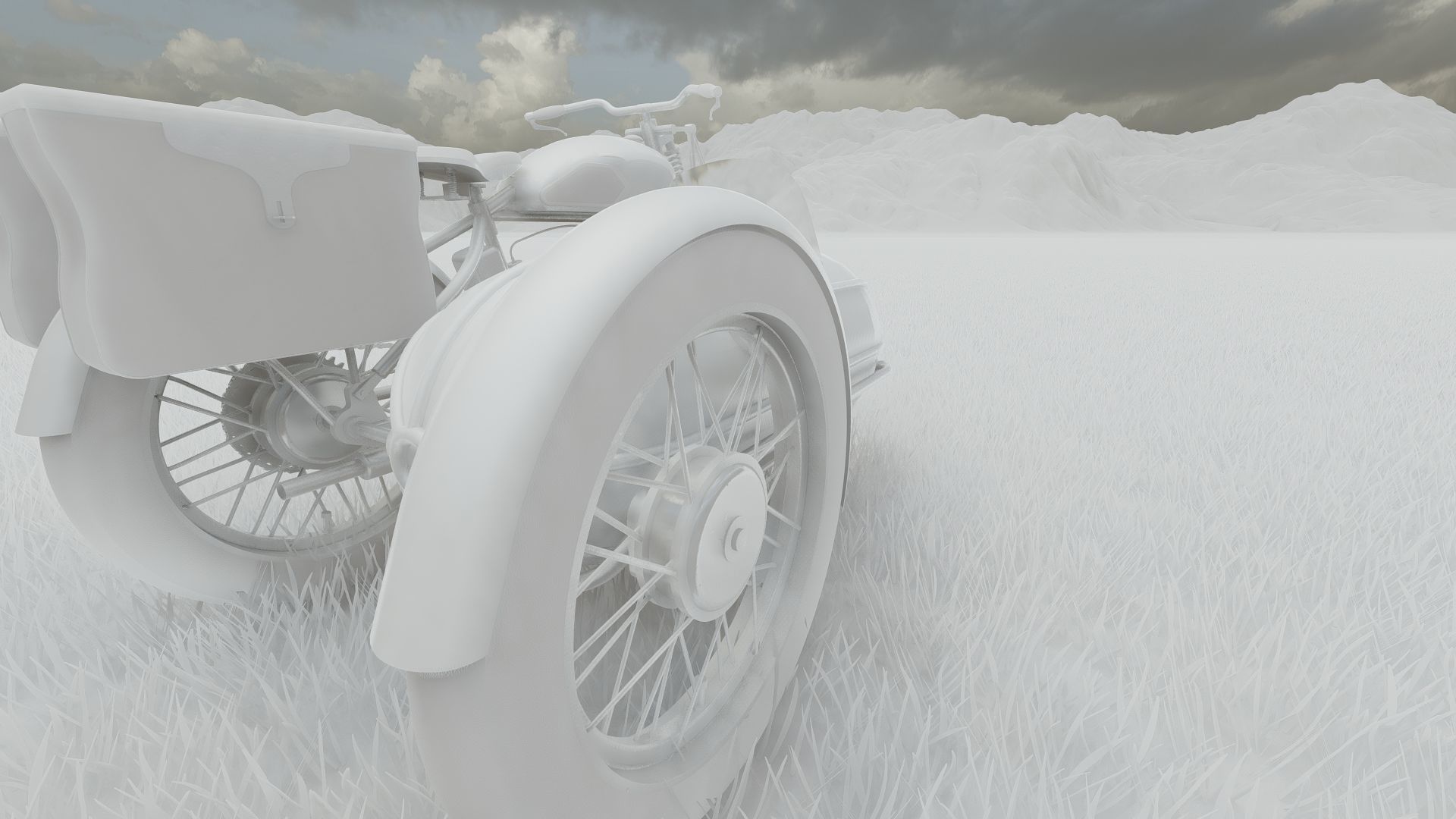 1930S Moped with basket 3D model_34