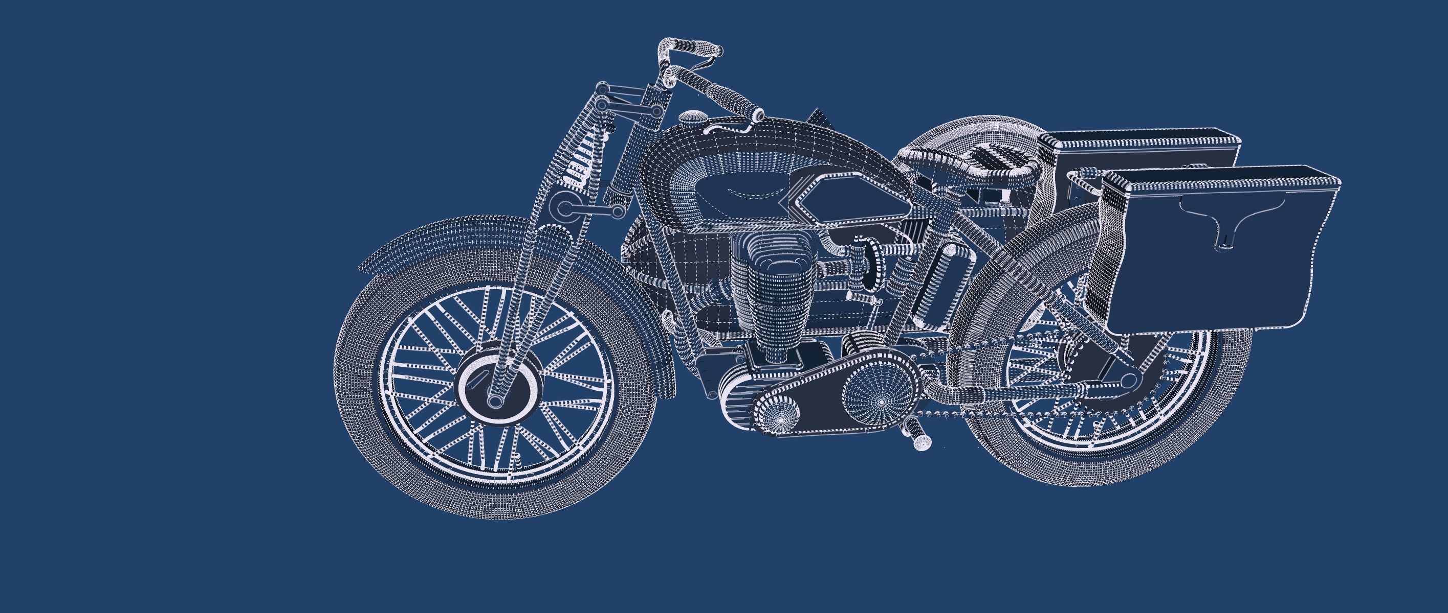 1930S Moped with basket 3D model_41