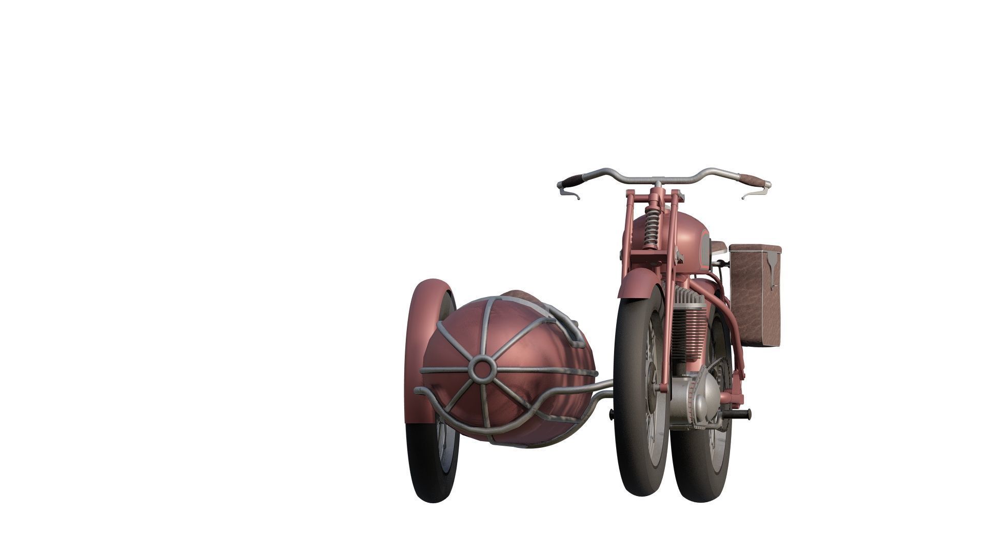 1930S Moped with basket 3D model_2