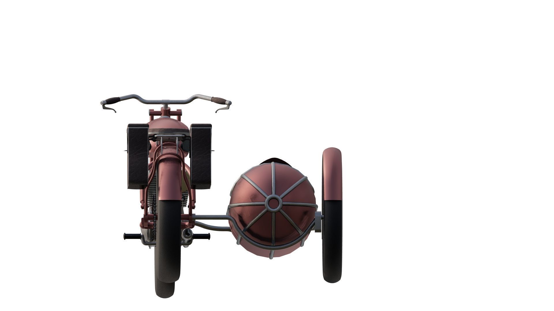 1930S Moped with basket 3D model_5