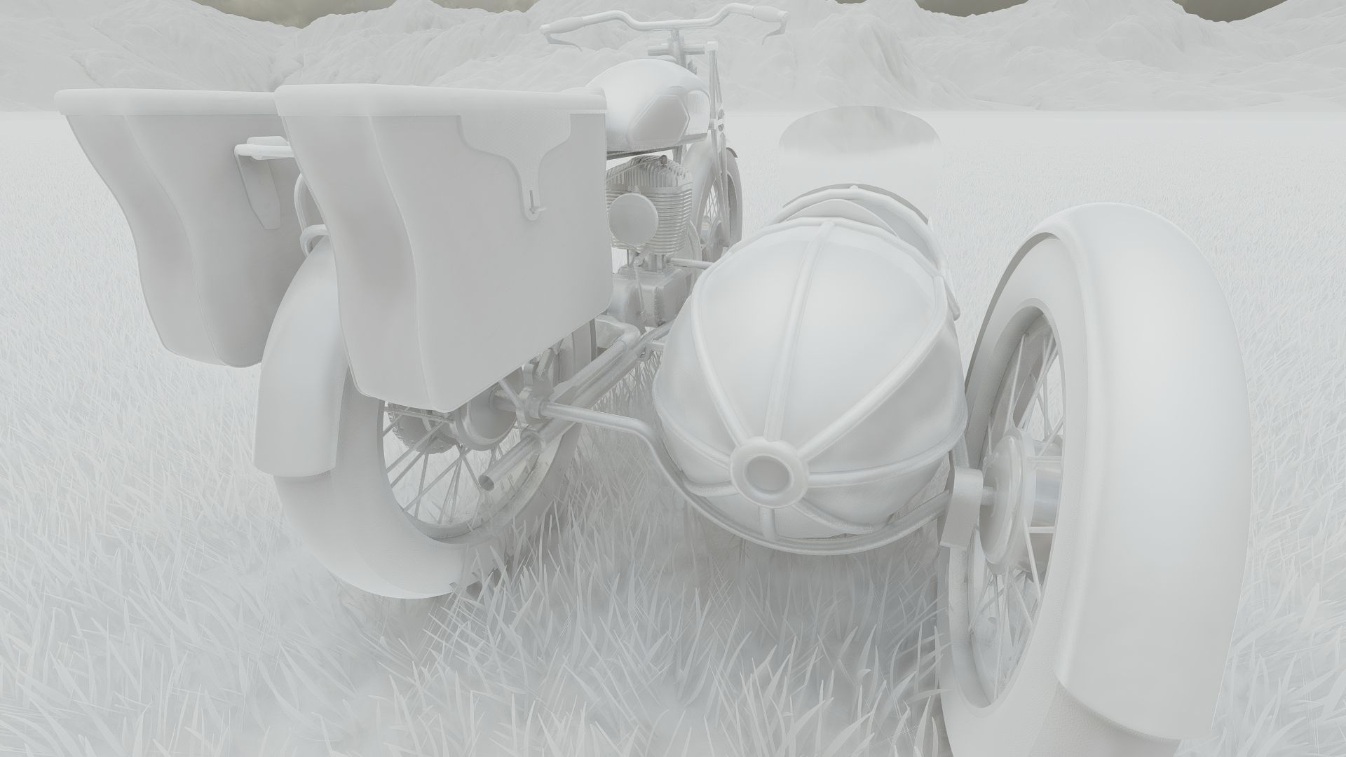 1930S Moped with basket 3D model_33