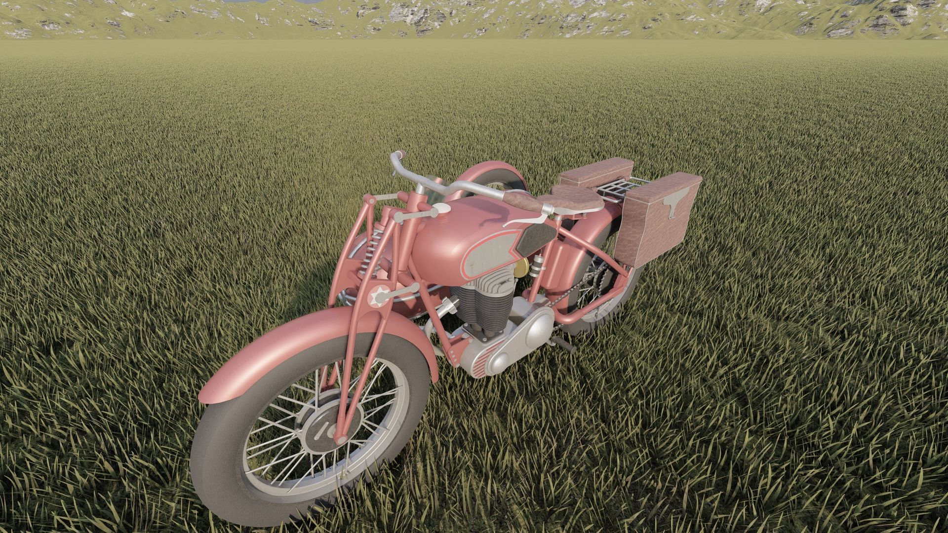 1930S Moped with basket 3D model_23