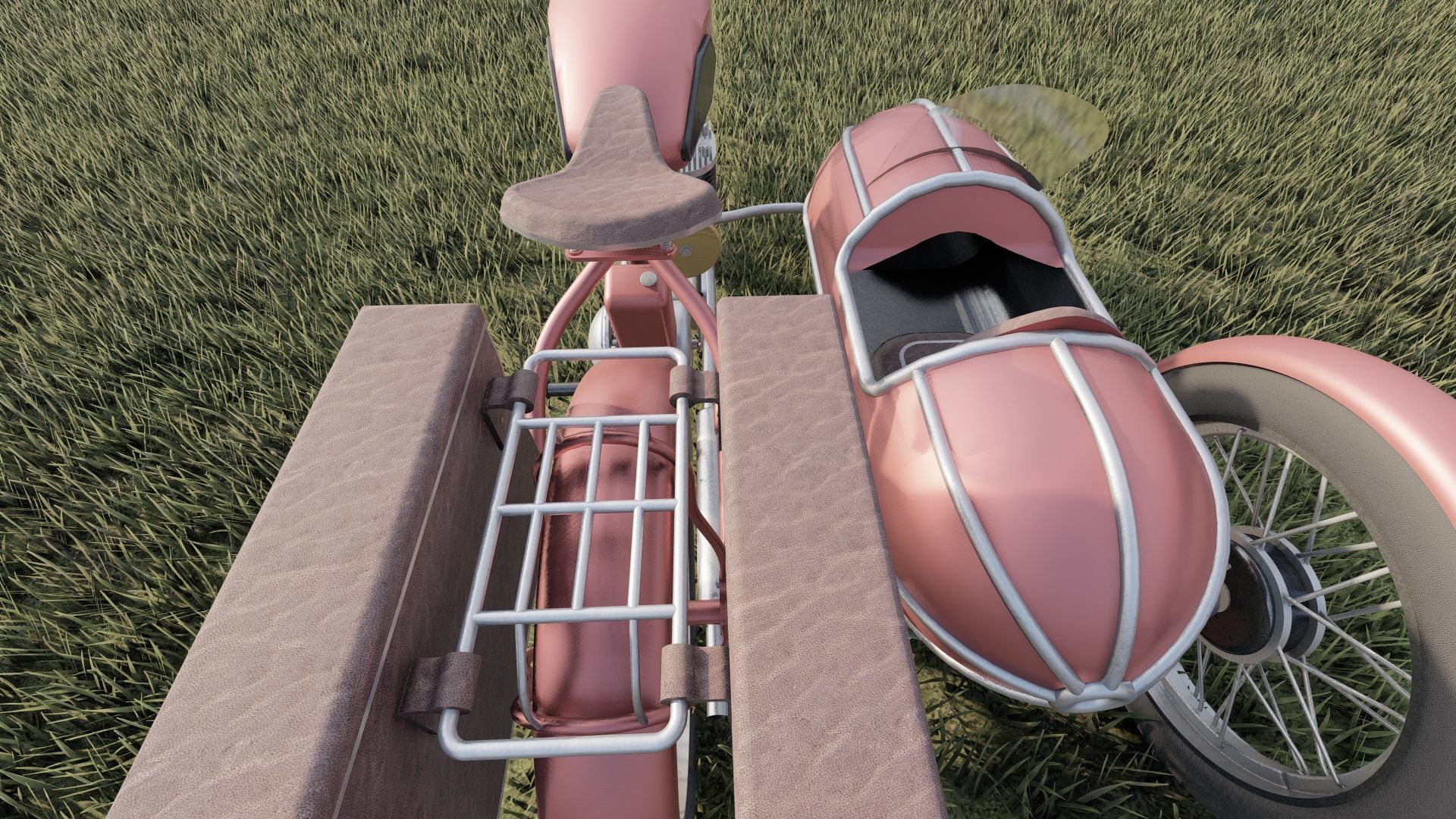 1930S Moped with basket 3D model_20