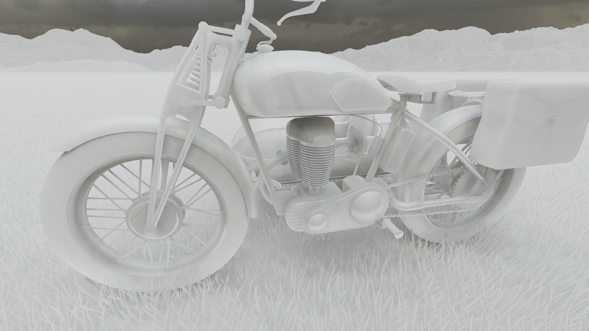 1930S Moped with basket 3D model_36
