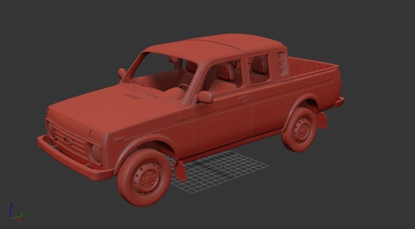 VAZ Lada Niva 4x4 2329 Pickup 2015 3D print model_1