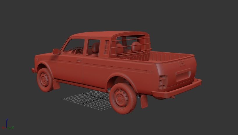 VAZ Lada Niva 4x4 2329 Pickup 2015 3D print model_2